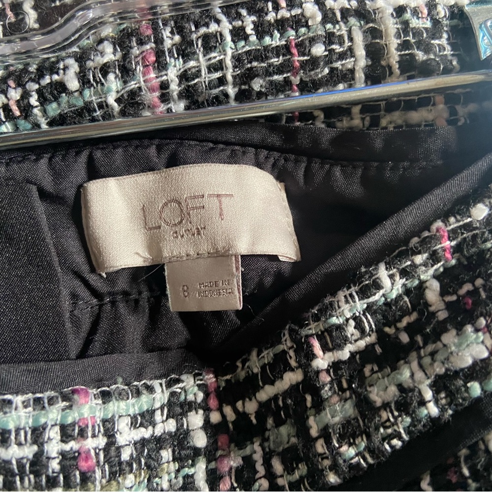 LOFT Tweed Skirt with Pops of Turquoise and Pink - Picture 5 of 5